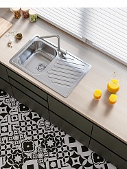 Мойка кухонная Alveus Elegant 30 LEI FI 810х510х190 нержавеющая сталь, с сифоном