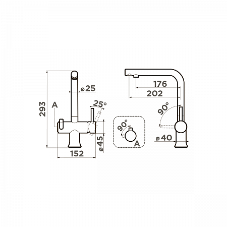 Смеситель OMOIKIRI Hotaru-R для кухни латунь/вороненая сталь/красный