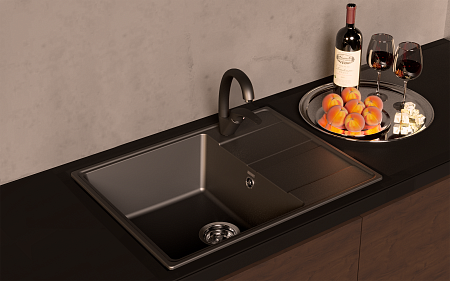 Мойка кухонная ULGRAN Quartz Prima 650-03, десерт