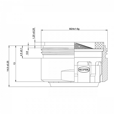 Аэратор NEOPERL CASCADE SLC А24, внутренний, функция самоочистки, блистер (13,5-15,0 л/мин)