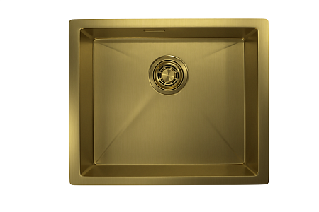 Стальная кухонная мойка Granula GR-5445U золото сатин