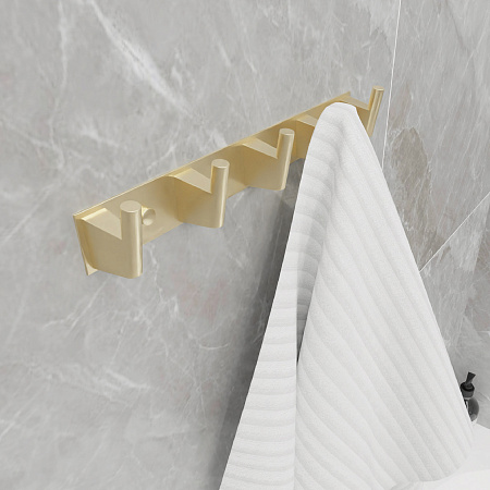 Fixsen TREND GOLD FX-99005-5 Планка 5 крючков, золото-сатин