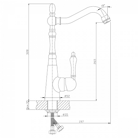 Смеситель Rossinka Z35-20U для кухни