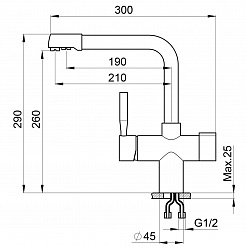 Смеситель для кухни Point PN3104GR графит