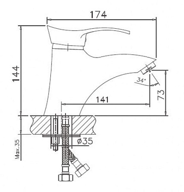 Смеситель для раковины HAIBA HB1001, латунь, хром