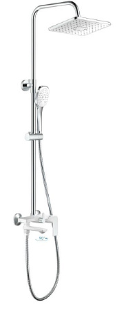 Душевая система HAIBA HB24505-8, тропический душ, латунь, белый/хром