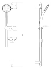 Душевой комплект Lemark LM8067C стойка душевая 685мм с лейкой 1-функц. и шлангом 1,5м, хром