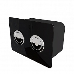 Клавиша смыва для пневматической инсталляции Point Венера, установка в стену, черный/хром, PN44072BC