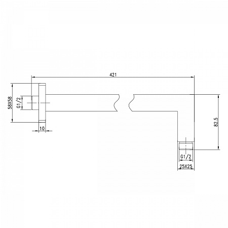 Держатель настенный Lemark LM5887C для верхнего душа для LM5822CW, LM5829CW, хром