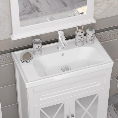 Тумба OPADIRIS Палермо 80, белый матовый (под раковину CeraStyle FRAME 80)