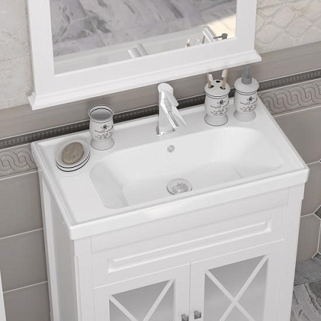 Тумба OPADIRIS Палермо 80, белый матовый (под раковину CeraStyle FRAME 80)