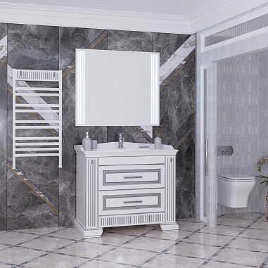 Полотенцесушитель электрический OPADIRIS Оникс OS70351WS белый матовый/белый, серебро