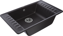 Мойка кухонная GranFest QUARZ GF-ZW-71 чаша+кр 760*480 (черный)