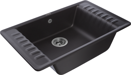 Мойка кухонная GranFest QUARZ GF-ZW-71 чаша+кр 760*480 (черный)