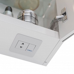 Шкаф зеркальный Lemark ZENON 45х80см 1 дв, петли слева, с козырьком-подсветкой, с розеткой, Белый гл