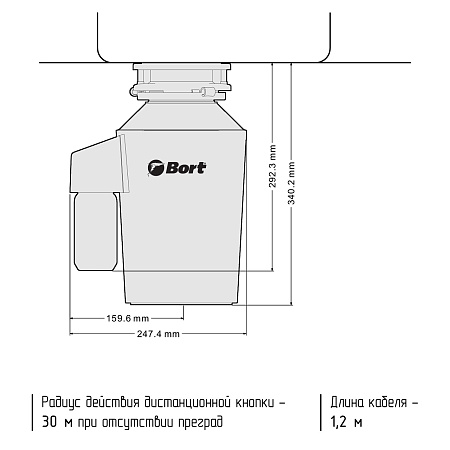 Измельчитель пищевых отходов BORT Alligator Green