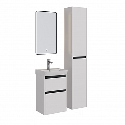 Зеркало Lemark MIOBLACK 45х80см с интерьерной подсветкой, с подогревом