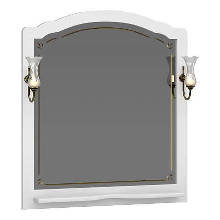 Зеркало OPADIRIS Лоренцо 100, белый матовый, с выключателем, вар. 3