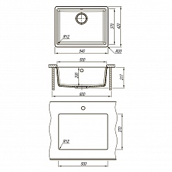 Мойка кухонная Lemark SINARA 540-U антрацит