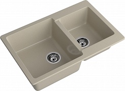 Мойка кухонная GranFest PRACTIK GF-P-780K 2 чаши 780*510 мм топаз, мрамор