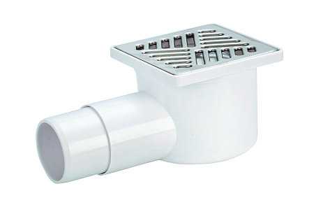 Трап WIRQUIN сливной с металлической решеткой рисунок линии 100х100 