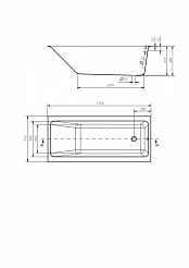 Ванна Cersanit прямоугольная CREA 170x75 белый