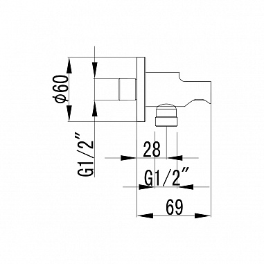 Подключение для душевого шланга с креплением для лейки Lemark LM4885B для LM4819B, бронза