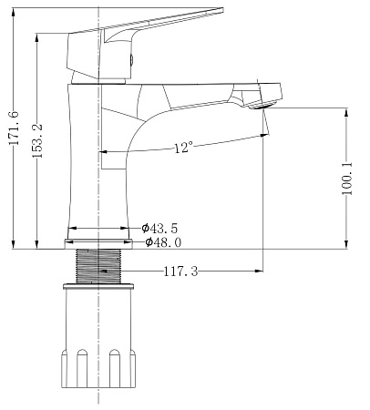 Смеситель "Colombo" д/рак, арт. COL26new, ESKO