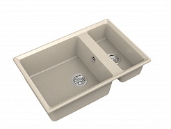 Мойка кухонная GranFest LEVEL GF-LV-760K 1.5-чаши 760*500мм бежевый, мрамор  