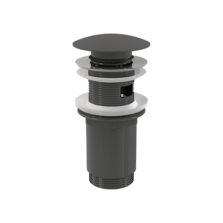 Донный клапан сифона для умывальника CLICK/CLACK 5/4", GUN METAL-глянец, арт.A392-GM-P