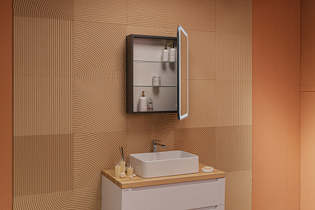 Зеркало-шкаф Silver Mirrors Фиджи-Антрацит Flip 60 ИК (бесконтактный сенсор)