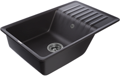 Мойка кухонная GranFest QUARZ GF-ZW-72 чаша+кр 760*480 (черный)