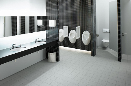 Писсуар Vitra Arkitekt 4106B003-5597 с сенсорным смывом, питание от батарейки