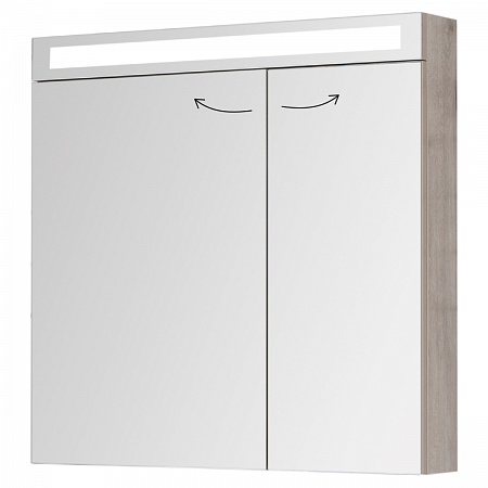 Зеркальный шкаф Dreja.Rus MAX 80 с LED-освещением, дуб кантри/ЛДСП