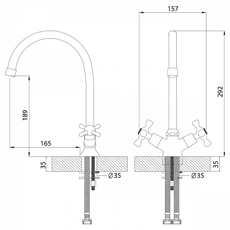 Смеситель Rossinka Н02-72 для кухни