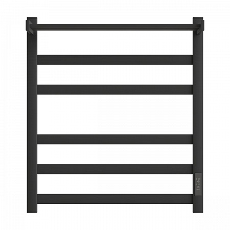 Полотенцесушитель электрический Point Меркурий PN83856PB П5 500x600 с полкой, диммер справа, черный