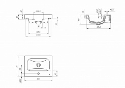 Раковина Cersanit мебельная MODUO 50 узкая 1 отв.(S-UM-MOD50SL/1)