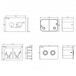 Клавиша смыва для пневматической инсталляции Point Венера, установка в стену, черный/хром, PN44072BC
