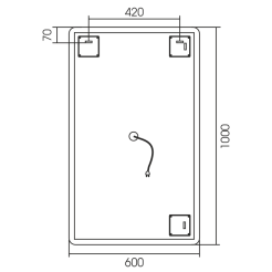 Зеркало Silver Mirrors Incanto-BLACK 600х1000 (бесконтактный сенсор, гор./верт.)