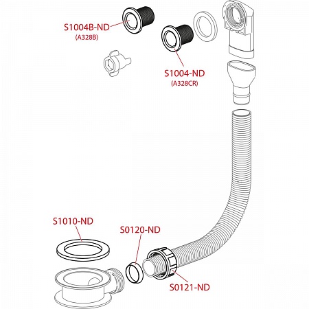 Слив-перелив для умывальника хромированный, арт. A328CR