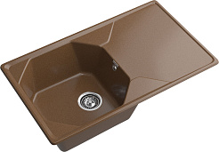 Мойка кухонная GranFest UNIQUE GF-U-840L чаш+кр 840*500мм терракот, мрамор  