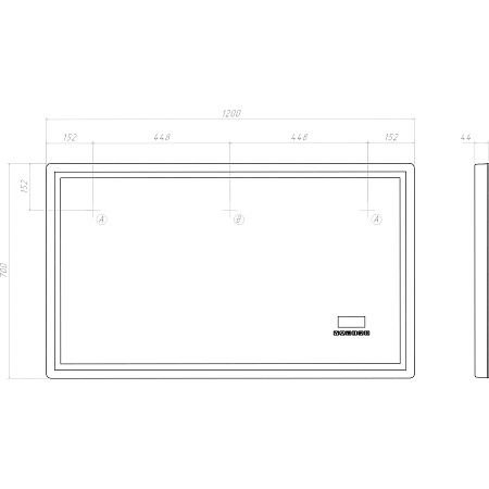 Зеркало VIGO Geometry Media voice 1200