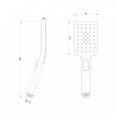 Душевая лейка Lemark LM8123BL 3-функциональная 80х260 мм., черный