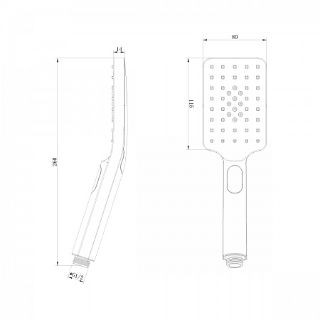 Душевая лейка Lemark LM8123BL 3-функциональная 80х260 мм., черный