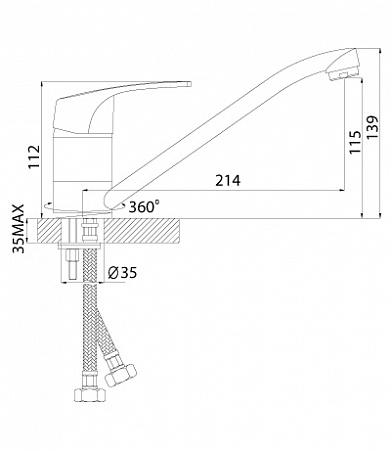Смеситель Rossinka D40-21 для кухни