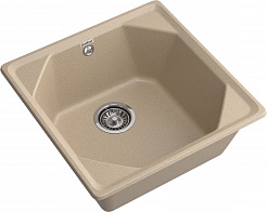 Мойка кухонная GranFest UNIQUE GF-U-500 1-чаш 500*500мм песочный, мрамор  