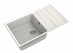 Мойка кухонная GranFest LEVEL GF-LV-860L чаш+кр 860*500мм белый, мрамор  