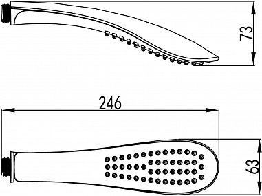 Душевая лейка Lemark LM8006C 1-функциональная, хром