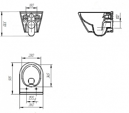 Подвесной унитаз Cersanit CITY OVAL Clean On DPL EO slim