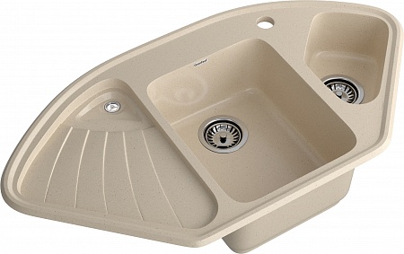 Мойка кухонная GranFest CORNER GF-C-1040E угловая 1039*560мм кашемир, мрамор